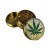 Metal Grinder Cannabis Leaf 3 Parts 50mm Gold